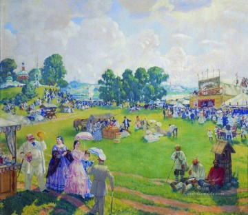  Mikhailovich Malerei - Urlaub auf dem Land 1917 Boris Mikhailovich Kustodiev